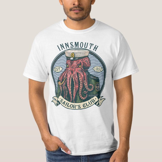 Camiseta A sombra sobre o nsmouth Lovecraft Cthulhu Sailor (Frente)