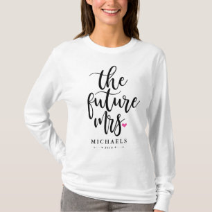Camiseta A Sra. futura (nome) com seu ano Wedding