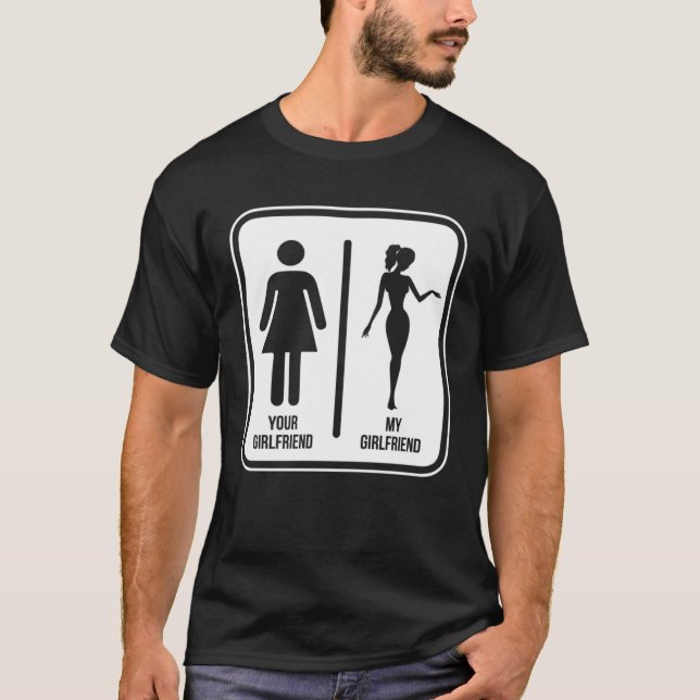 Camiseta A sua namorada vs a minha namorada (Frente)