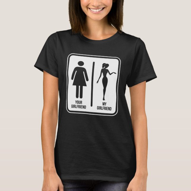 Camiseta A sua namorada vs a minha namorada (Frente)