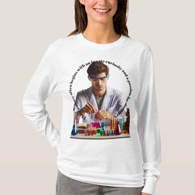 Camiseta A sua viagem começa frequentemente com um inato (Frente)