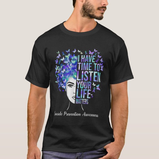Camiseta A Sua Vida Mulheres Conscientização Prevenção Suic (Frente)