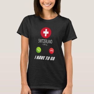 Camiseta A Suiça De Souvenir suiça Sinalizador Está Chamand