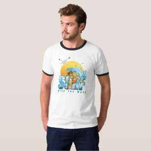 Camiseta A surfista anda pela onda   Men Ringer