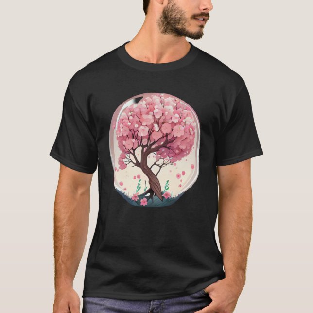 Camiseta A Symbolic and Meaningful Pink Cherry Blossom Tree (Frente)