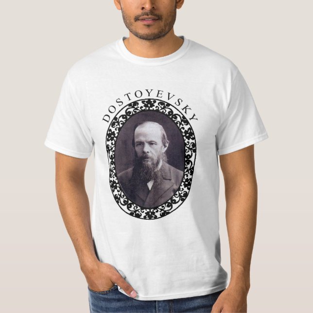 Camiseta A T-Merda branca dos homens de Dostoyevsky (Frente)
