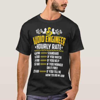 Camiseta A taxa horária do Engenheiro de áudio ama a combin