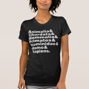 Camiseta A Taxonomia do Homem Reino até Espécie