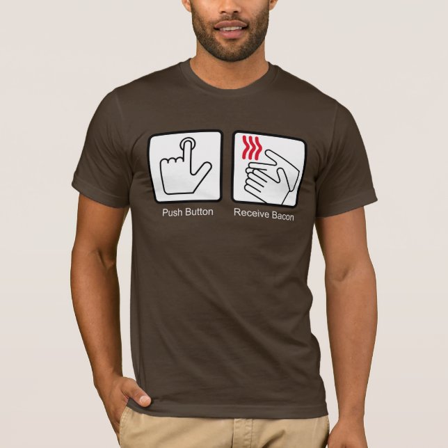 Camiseta A tecla, recebe o bacon - distribuidor do bacon (Frente)