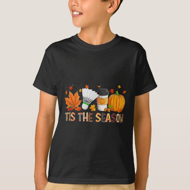 Camiseta A temporada Leopard Pumpkin Badminton Halloween Fa (Frente)