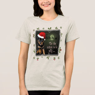 Camiseta A Temporada para Ser Alegre Cachorrinho Fofo Sauda