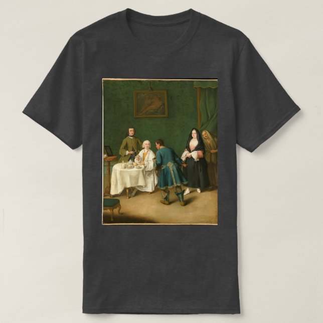 Camiseta A Tentação 1746 de Pietro Longhi Pietro Falca (Frente do Design)