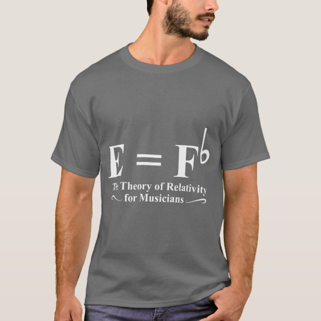 Camiseta a teoria da relatividade dos músicos frita (Frente)