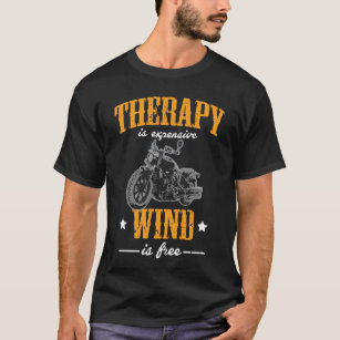 Camiseta A terapia é vento caro é motociclista livre