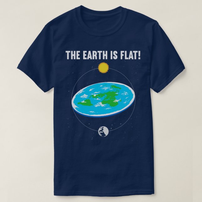 Camiseta A Terra é plana 1 (Frente do Design)