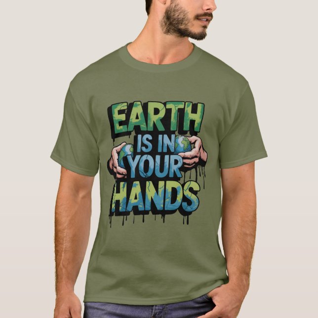 Camiseta A Terra Está Nas Suas Mãos (Frente)