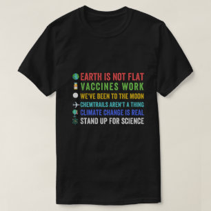 Camiseta A Terra não é plana! Vacinas funcionam! Fomos ao..