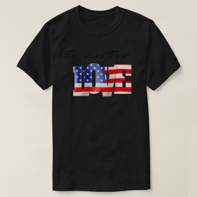 Camiseta A Terra Que Eu Amo, Patriótica, EUA, América, Mer (Frente do Design)