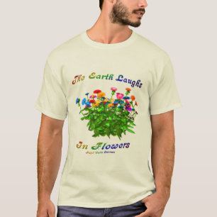 Camiseta A Terra Ri Em Citação Inspiracional De Flores