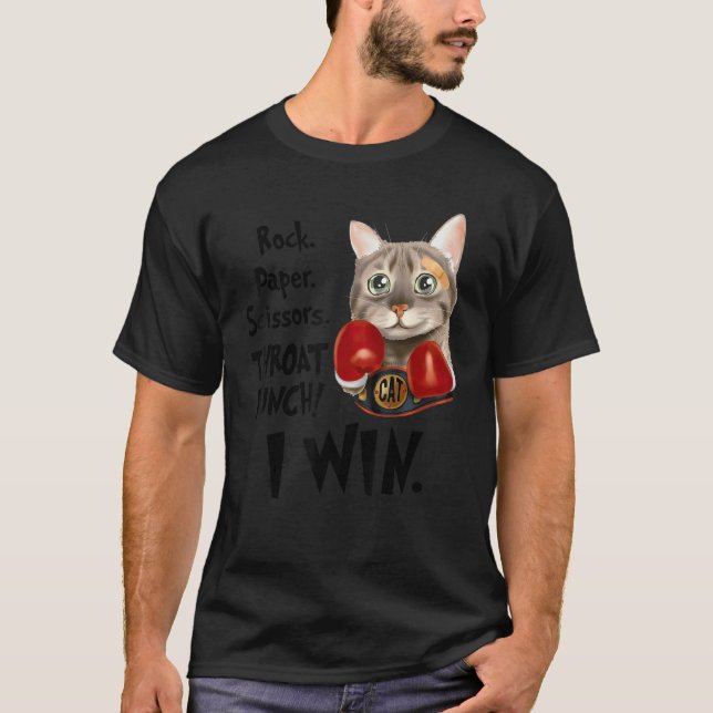 Camiseta A Tesoura De Papel Cat Rock Ganha Punch I (Frente)