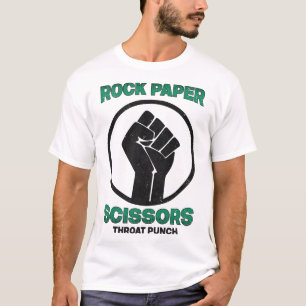 Camiseta A tesoura de papel do Rock Dura Punch I Win