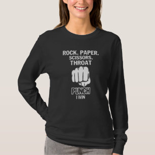 Camiseta A tesoura de papel do Rock Dura Punch I Win