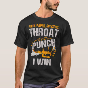 Camiseta A tesoura de papel do Rock Dura Punch I Win