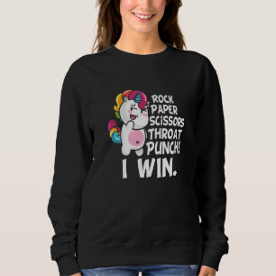 Camiseta A tesoura de papel Rock Dura Punch I Win Unicorn O