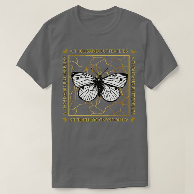 Camiseta A Thousand Butterflies Gold Kintsugi (Frente do Design)