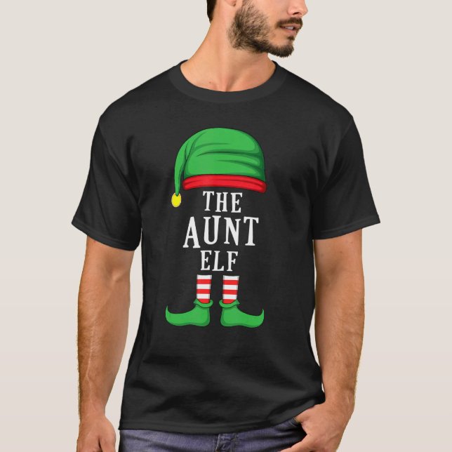 Camiseta A Tia Elf do Grupo de Combinação Familiar de Natal (Frente)