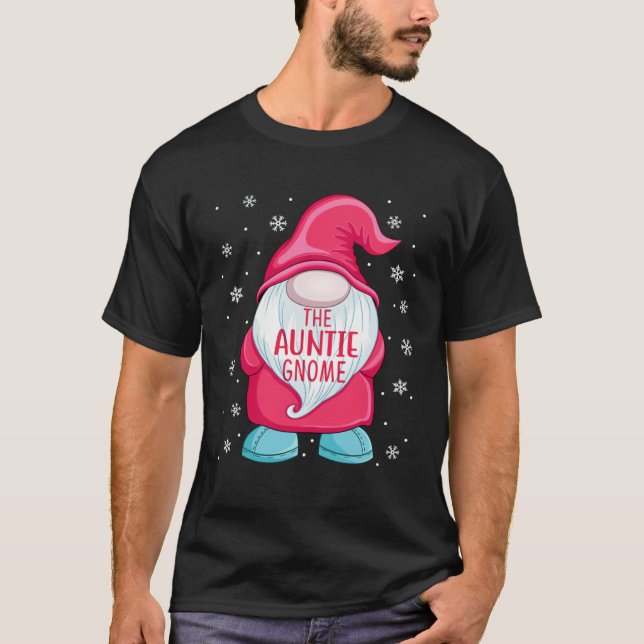 Camiseta A Tia Gnome  Gnome Elfo Natal Tia Combinando  (Frente)