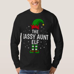 Camiseta A Tia Sassy Elf Coincidindo Família Engraçado Nata