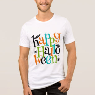 Camiseta A tipografia feliz moderna do Dia das Bruxas