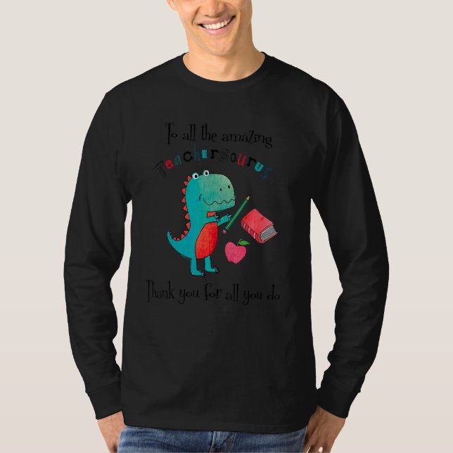 Camiseta A Todos Os Teachersaurus Incríveis Obrigado Profes (Frente)