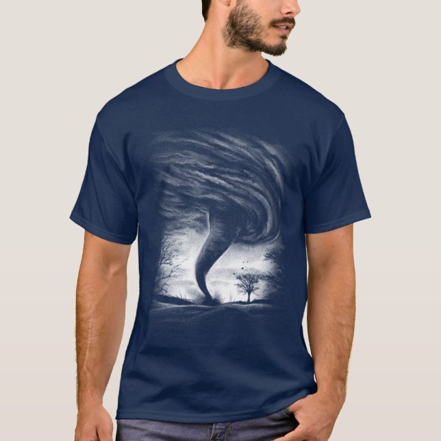 Camiseta a tornado on a road in realistic style (Frente)