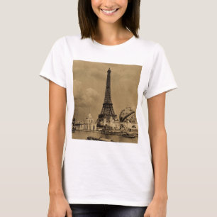 Camiseta A torre Eiffel da exposição de Seine Paris