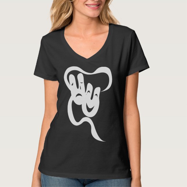 Camiseta A Tragédia De Teatro Hanes Nano V-Neck T-Shirt. (Frente)