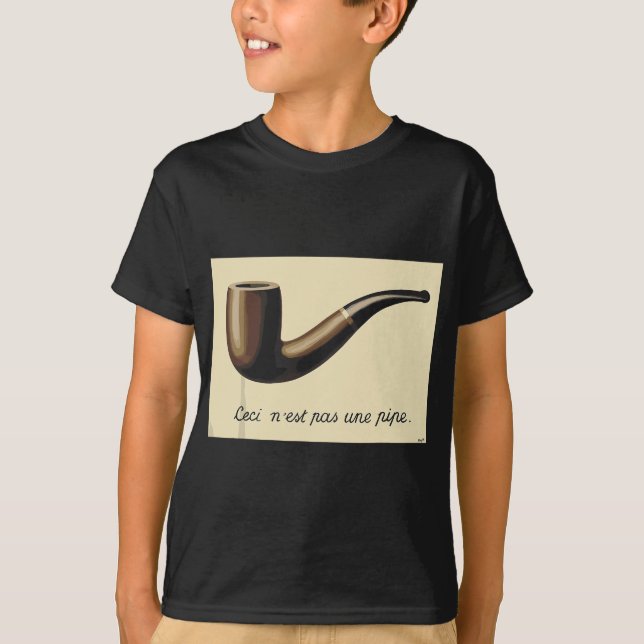 Camiseta A Trecharia das Imagens Famosa Pintura de Magritt (Frente)