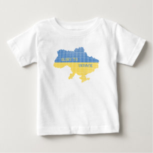 Camiseta A tricotar o texto do mapa do Estado ucraniano Glo