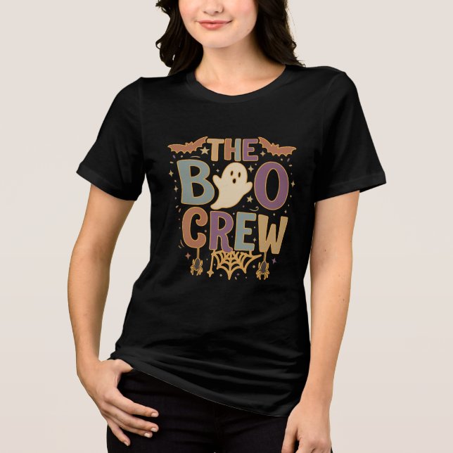 Camiseta A Tripulação Boo Design de Fantasma e Morcego de H (Frente)