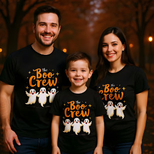 Camiseta A Tripulação Boo feliz Halloween Ghosts Design