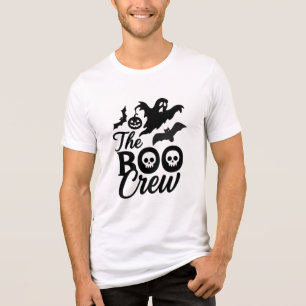 Camiseta A Tripulação Boo Halloween Crânio & Fantasma Assus