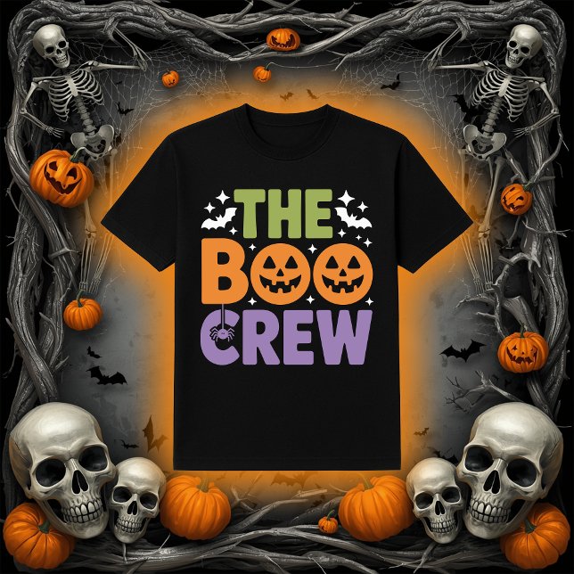 Camiseta A Tripulação Boo Halloween Jack-O'-Lantern & Aranh (Criador carregado)