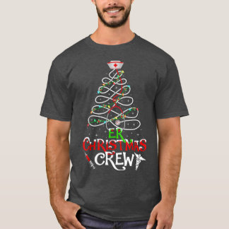 Camiseta A Tripulação de Natal ER Salva de Natal Enfermeira