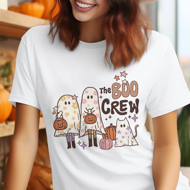 Camiseta A Tripulação do Boo Retro Halloween (Criador carregado)