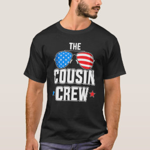 Camiseta A Tripulação Do Primo Com Bandeira Dos EUA Para O