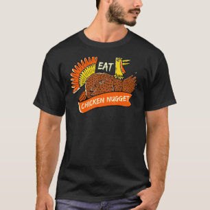 Camiseta A Turquia Comeu Galinha Nugget Ação de Graças