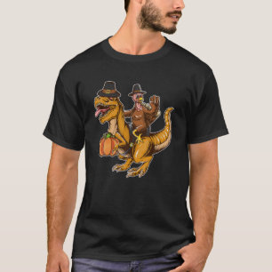 Camiseta A Turquia Dirige Um Dinossauro E Deseja Feliz Graç