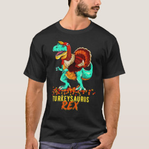 Camiseta A Turquia Trex Dinossaur Feliz Dia de Ação de Graç