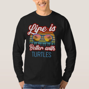 Camiseta A Turtle Retro Sunset Life É Melhor Com Tartarugas